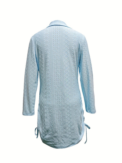 Elegantes Kleid mit Falten und Spitzen Perforiertes Muster Viele Farben