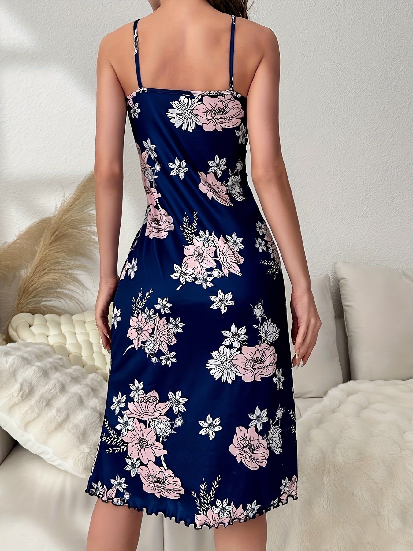 Sommerblumenkleid ärmellos Hüften antik