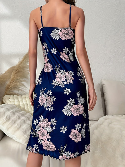Sommerblumenkleid ärmellos Hüften antik