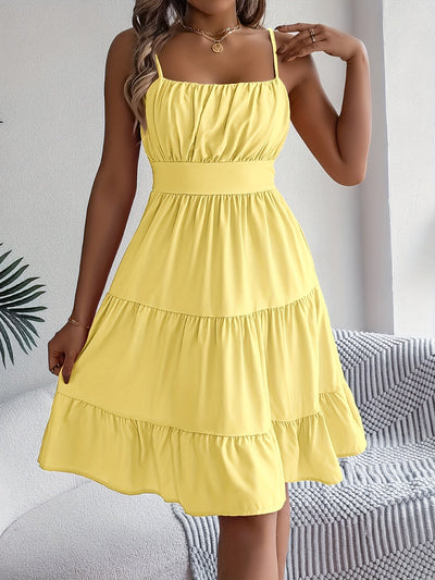 Lässiges, elegantes Trägerkleid mit Spitzenbesatz