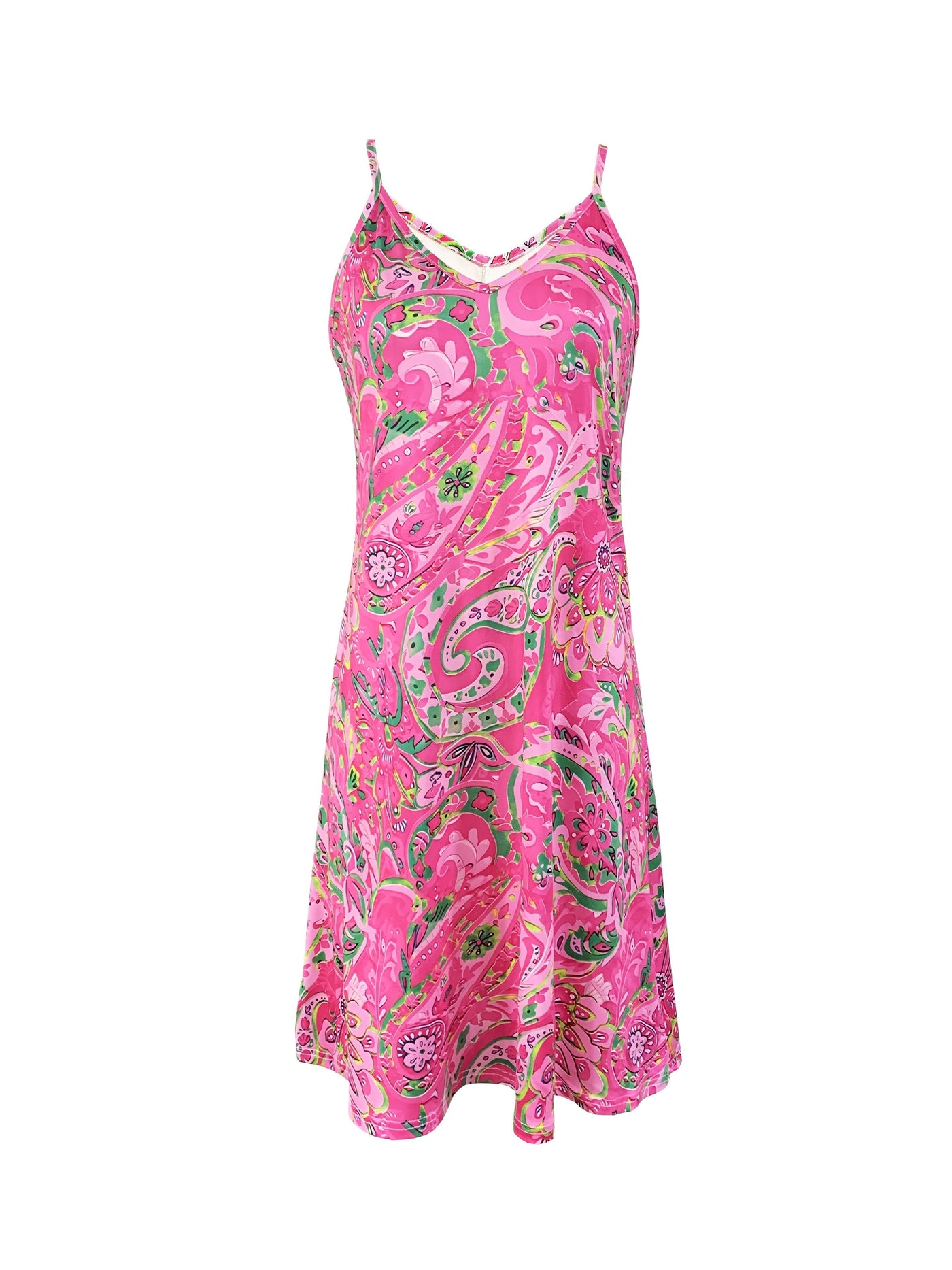 Elegantes Trägerkleid – Paisley-Muster