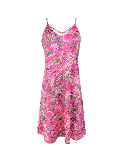 Elegantes Trägerkleid – Paisley-Muster