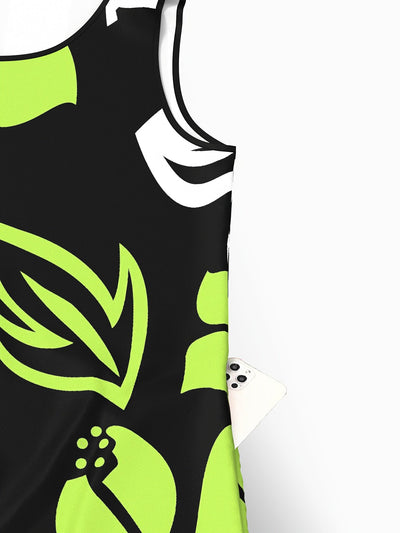 Sommerkleid mit Taschen und geometrischem Muster