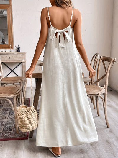 Elegantes Sommerkleid – V-Ausschnitt ärmellos masch. waschbar