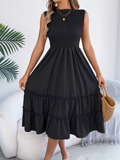 Ärmelloses Maxikleid mit Rüschen - Leichtigkeit und Stil für den Sommer