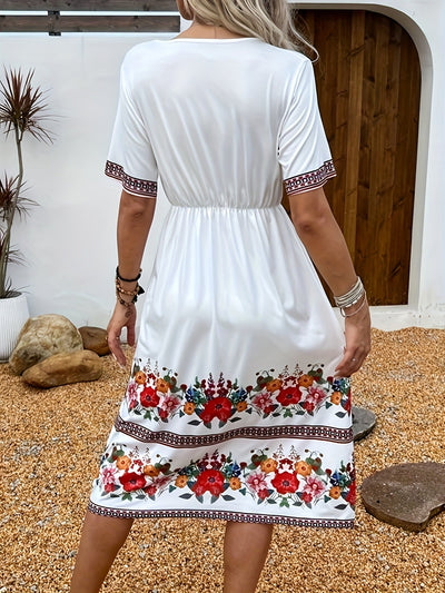Elegantes Kleid mit Blumenmuster für Damen