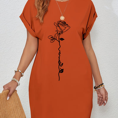Kleid mit Blumenprint und Rundhalsausschnitt – Ideal für Frühling und Sommer