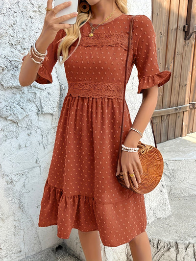 Stilvolle Sommerkleider Mandarin Rot und Blau