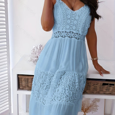 Plus Size Kleid mit Midi Sommer Spitze Elegant