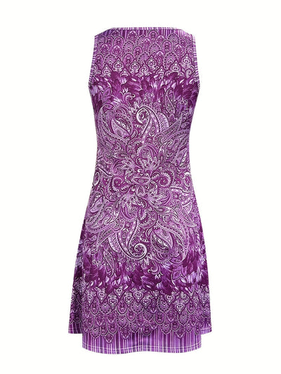Edles Paisleykleid mit V-Ausschnitt - leichtes Sommerkleid