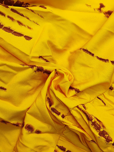 Gelbes Sommer-Minikleid mit Rüschen und Fledermausärmeln