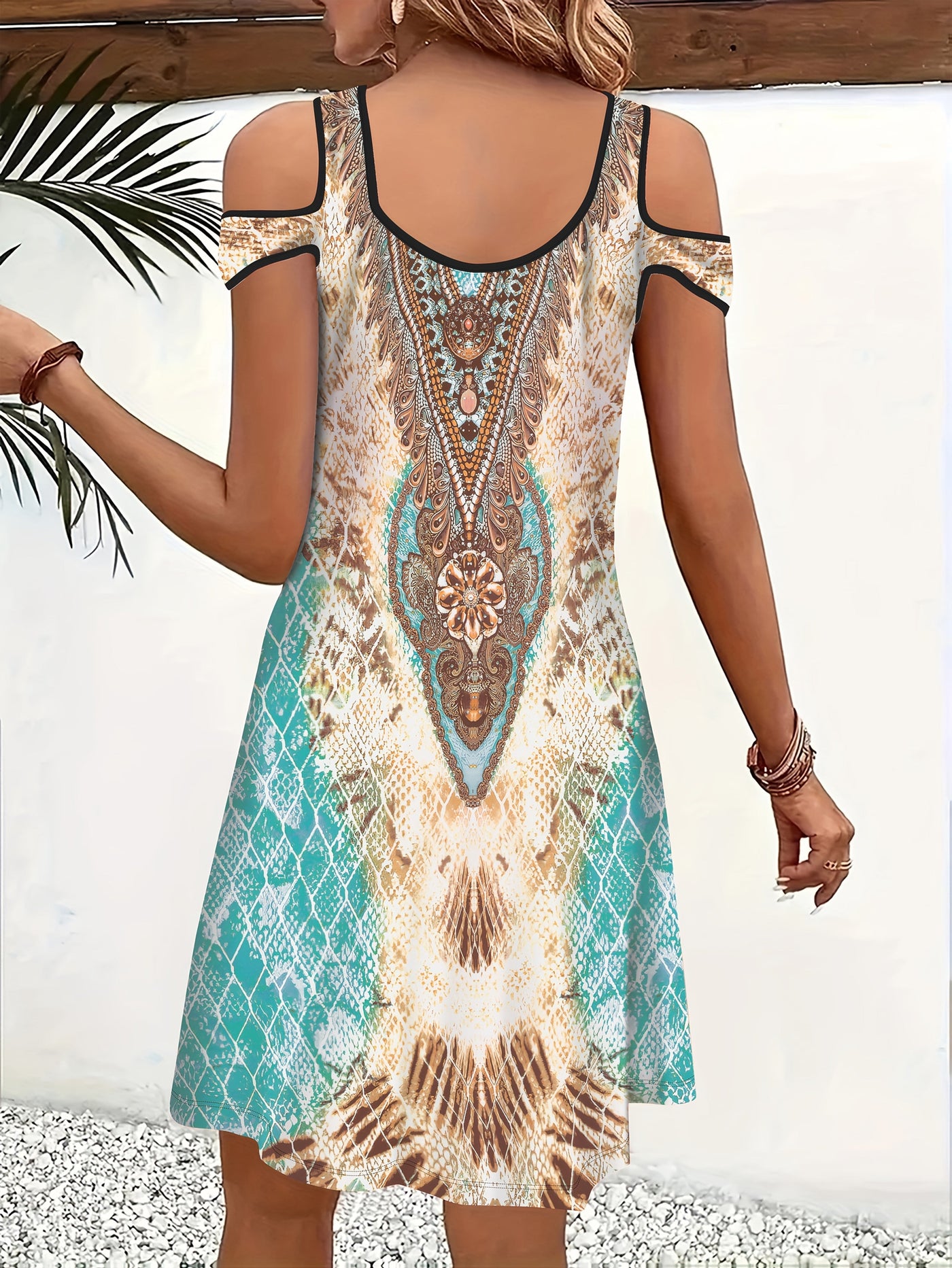 Elegantes und Modisches Kleid mit Geometrischem Muster