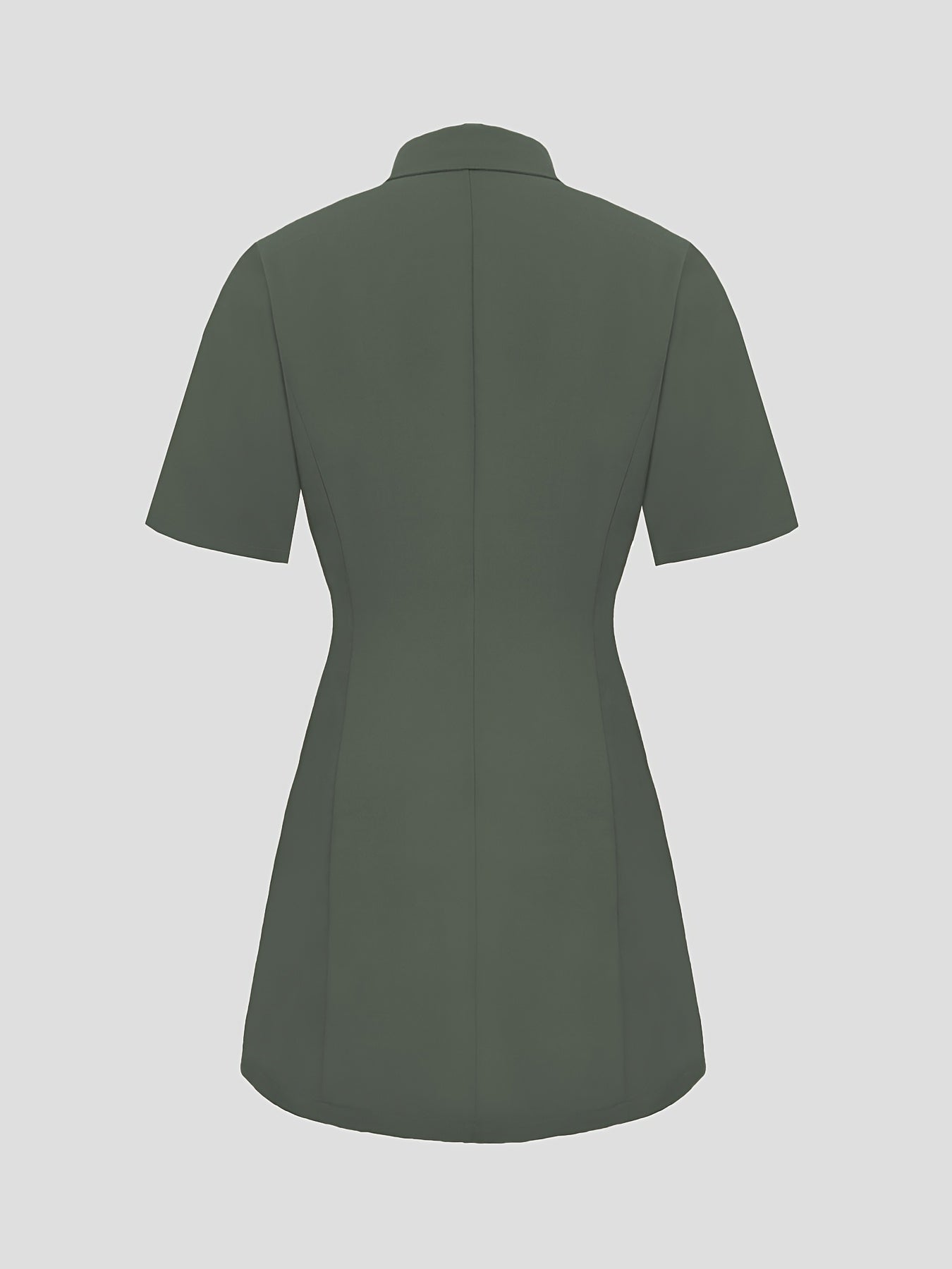 Damen Slim-Fit Minikleid mit Kragen – Olivgrün